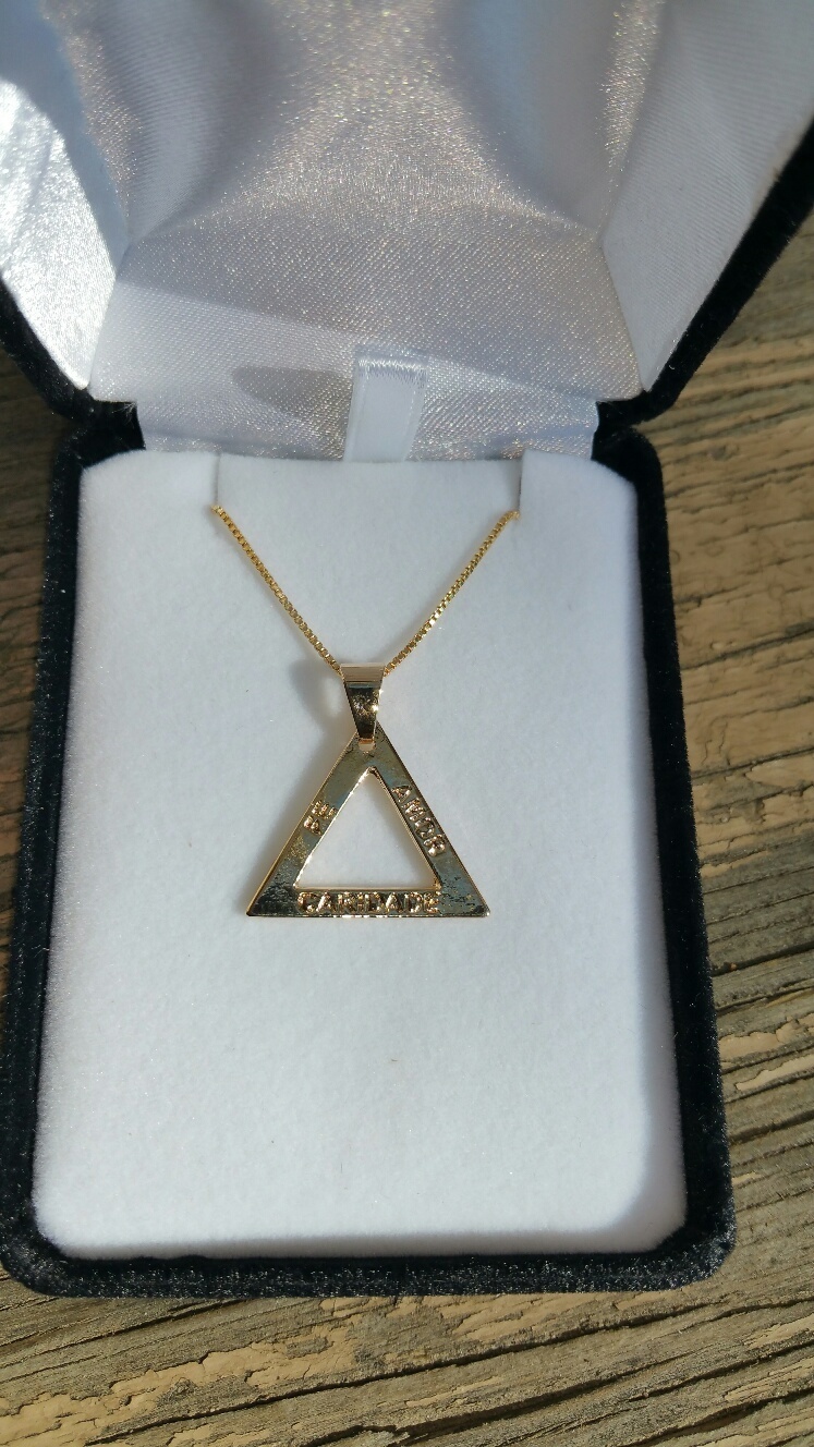 *NEW* John Of God Blessed Casa Gold or Silver Engraved Triangle Necklace