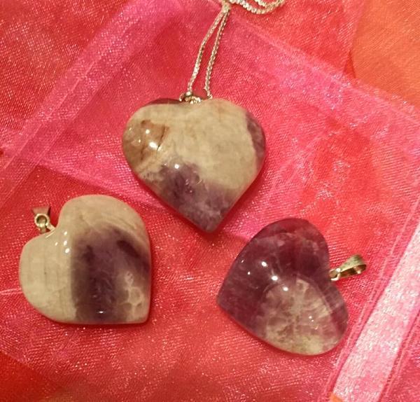 Blessed Amethyst Swirl Casa Puffy Heart On Sterling Chain *NEW* - Third Eye