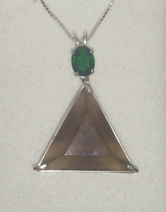 Smoky Quartz Vogel With Chrome Diopside - Rare Heart Masterpiece - Only 1 Available!